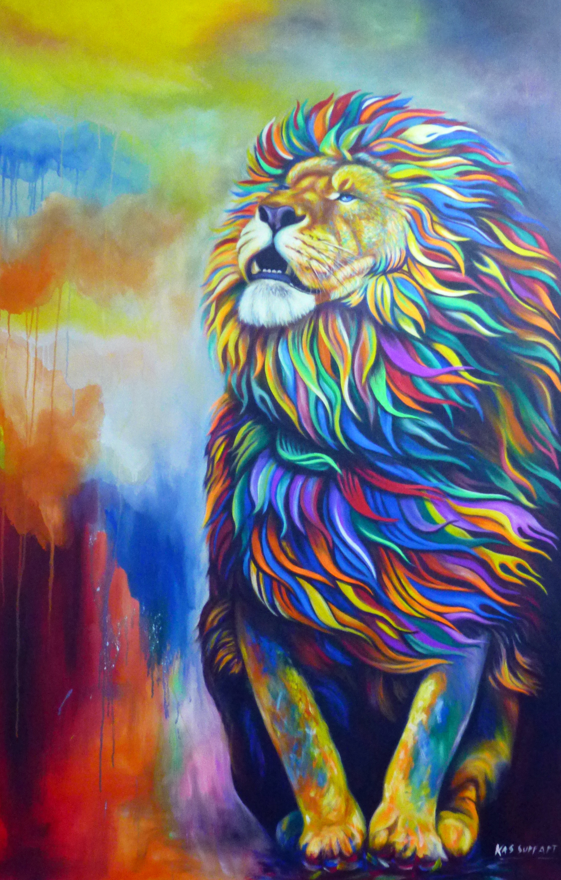 Lion / Vertical – various colors mane