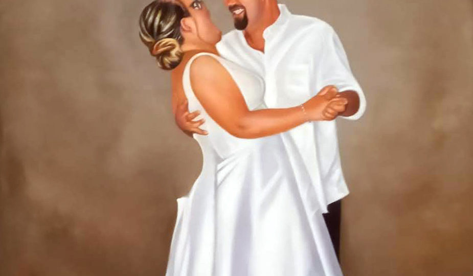 painting wedding portrait