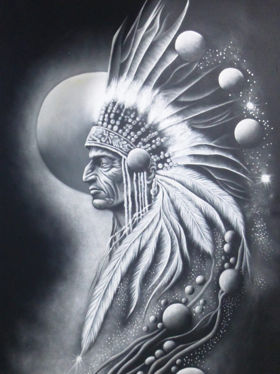 Native American with war bonnet